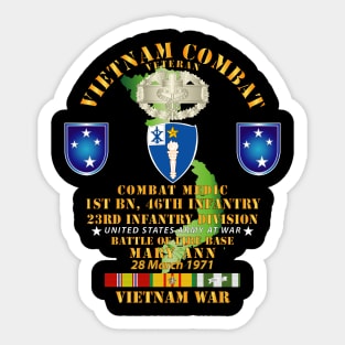 Battle for FSB Mary Ann - Combat Medic - 1st Bn 46th Infantry w VN SVC Sticker